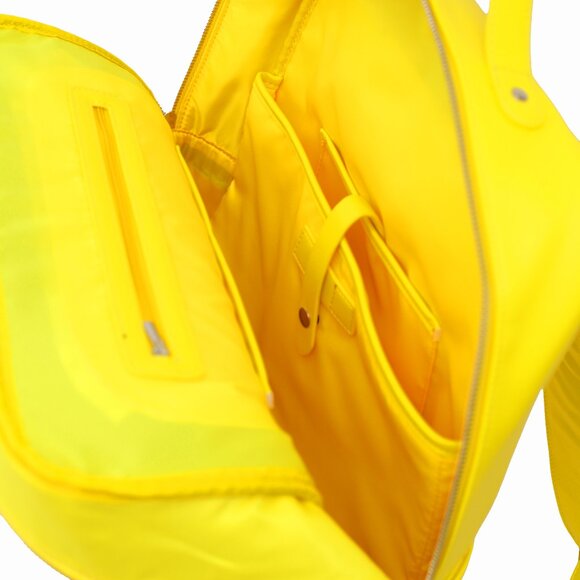 YELLOW BACKPACK MONOCHROME VEGAN LEATHER - Picture 8 of 9